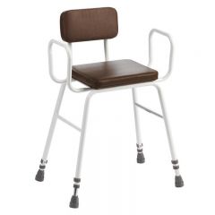 Perching stool with back and arms